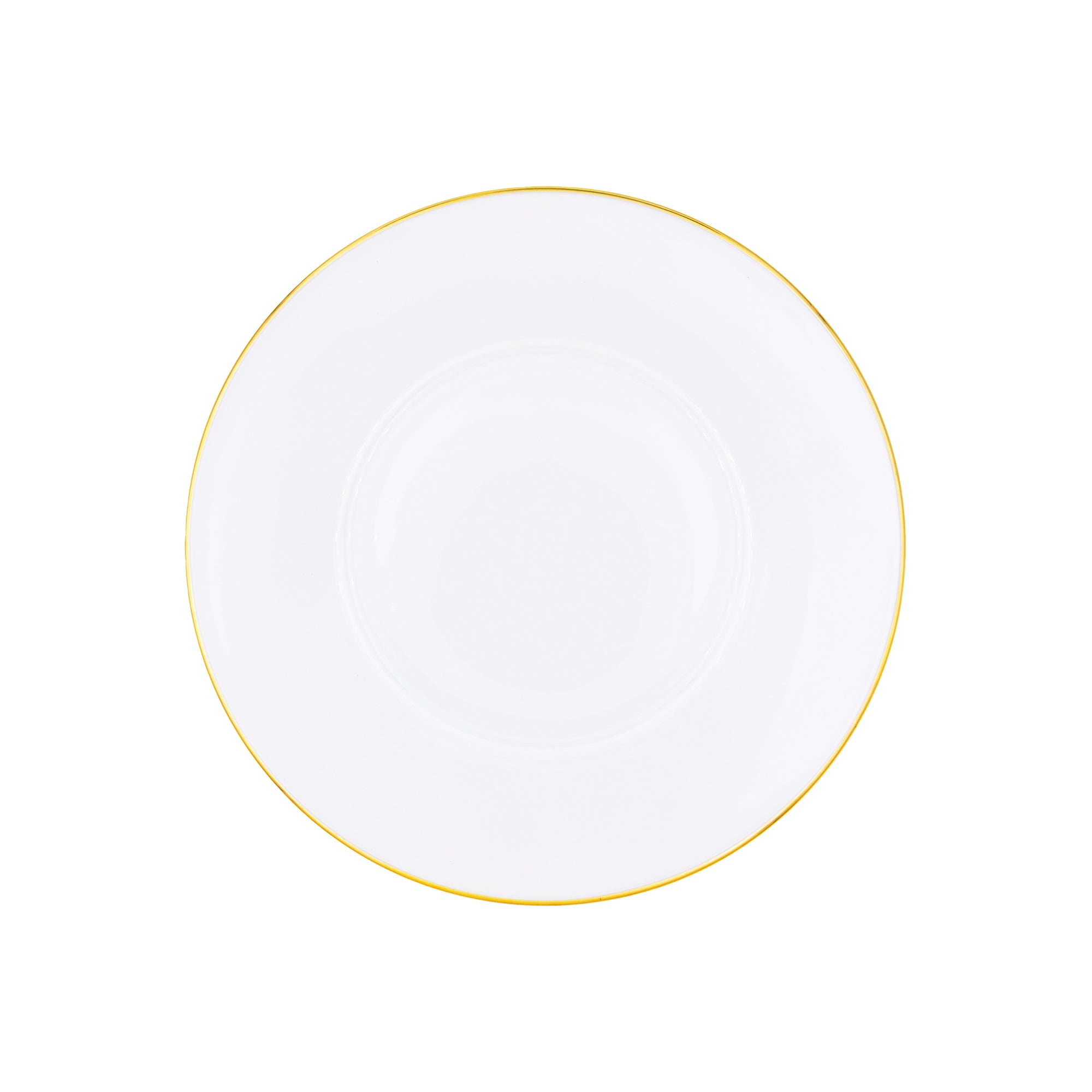 Assiette à dîner Lexington Filet d'or en porcelaine - Blanc