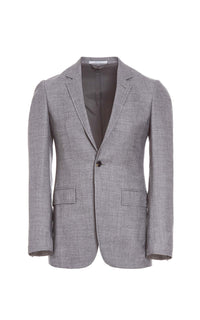 Damien Jacket en light gris hopsack laine cachemire