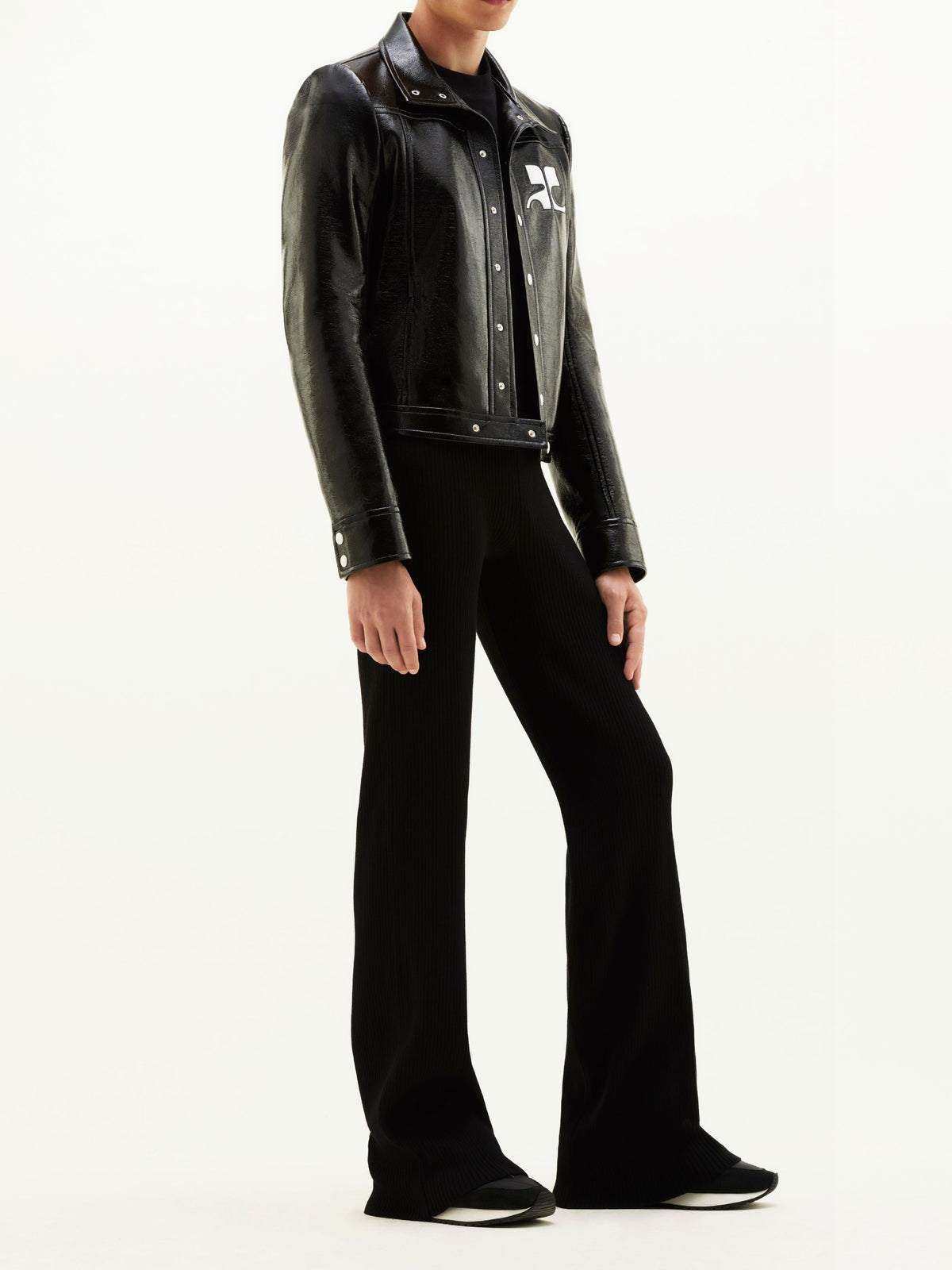 Réédition 5-pocket vinyl trousers - Black