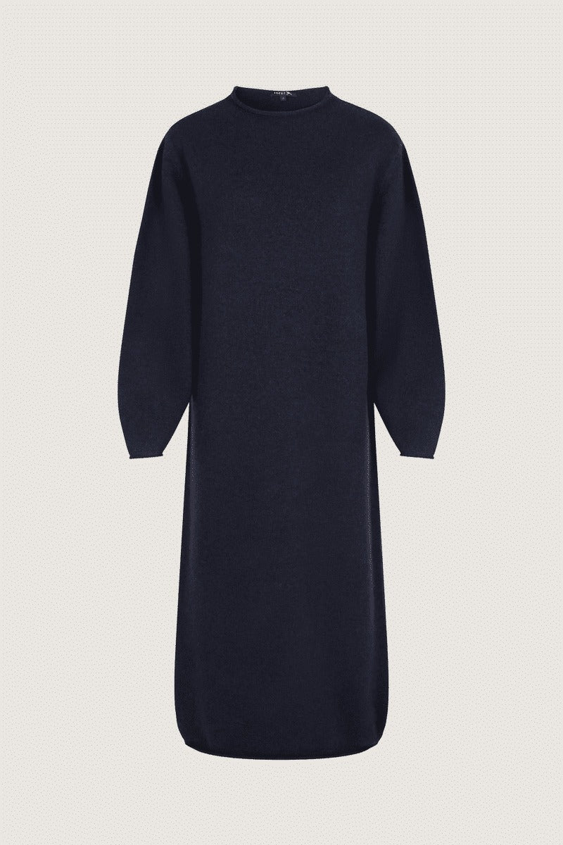 NAVY _ Robe Wave en laine - Navy