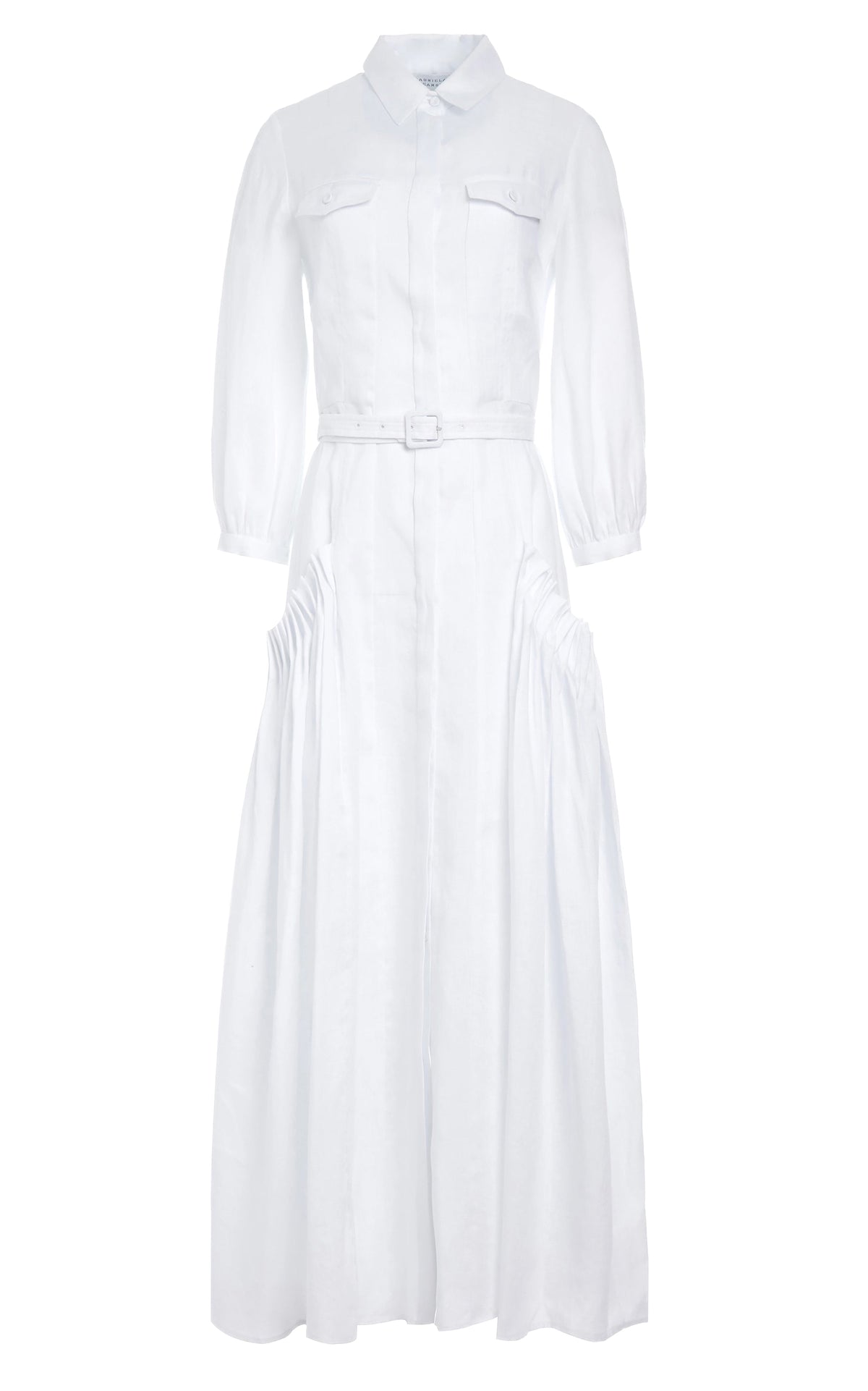 Woodward Dress en blanc lin d’aloès popeline de chemise