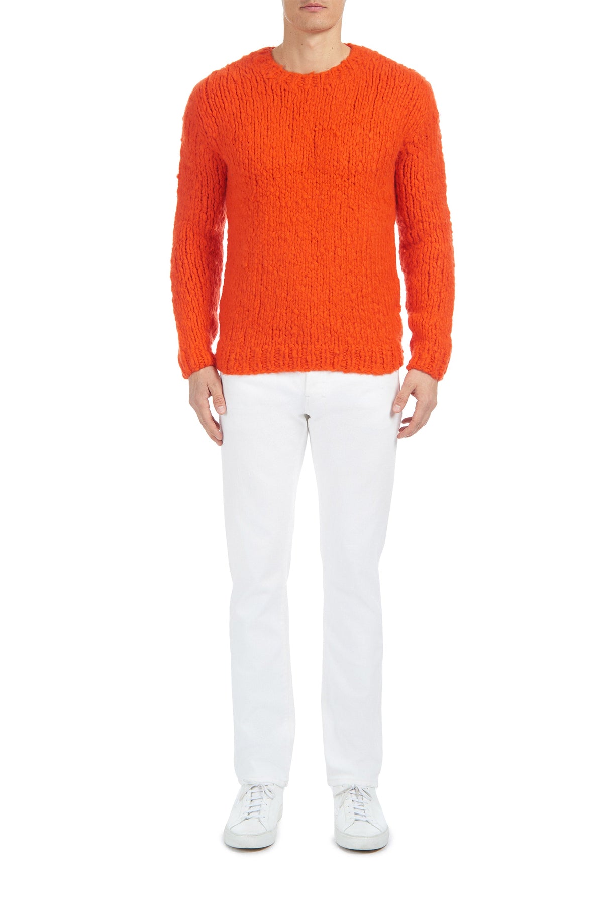 Lawrence Sweater en fluorescent orange welfat cachemire fil