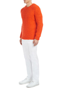 Lawrence Sweater en fluorescent orange welfat cachemire fil