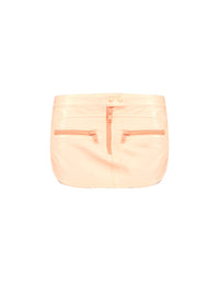 Jupe biker en vinyle - Orange Fluo Bleach