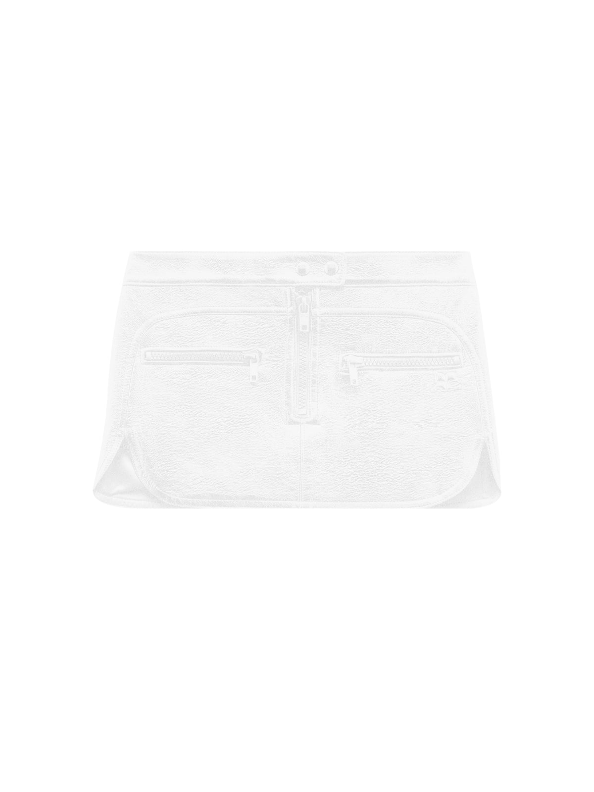 Jupe biker en vinyle - Heritage White