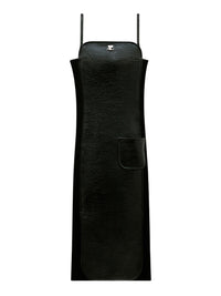 Robe octogone bimatière en vinyle - Black