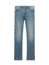 Trousers with engraved geometric pattern - Dirty Medium Blue