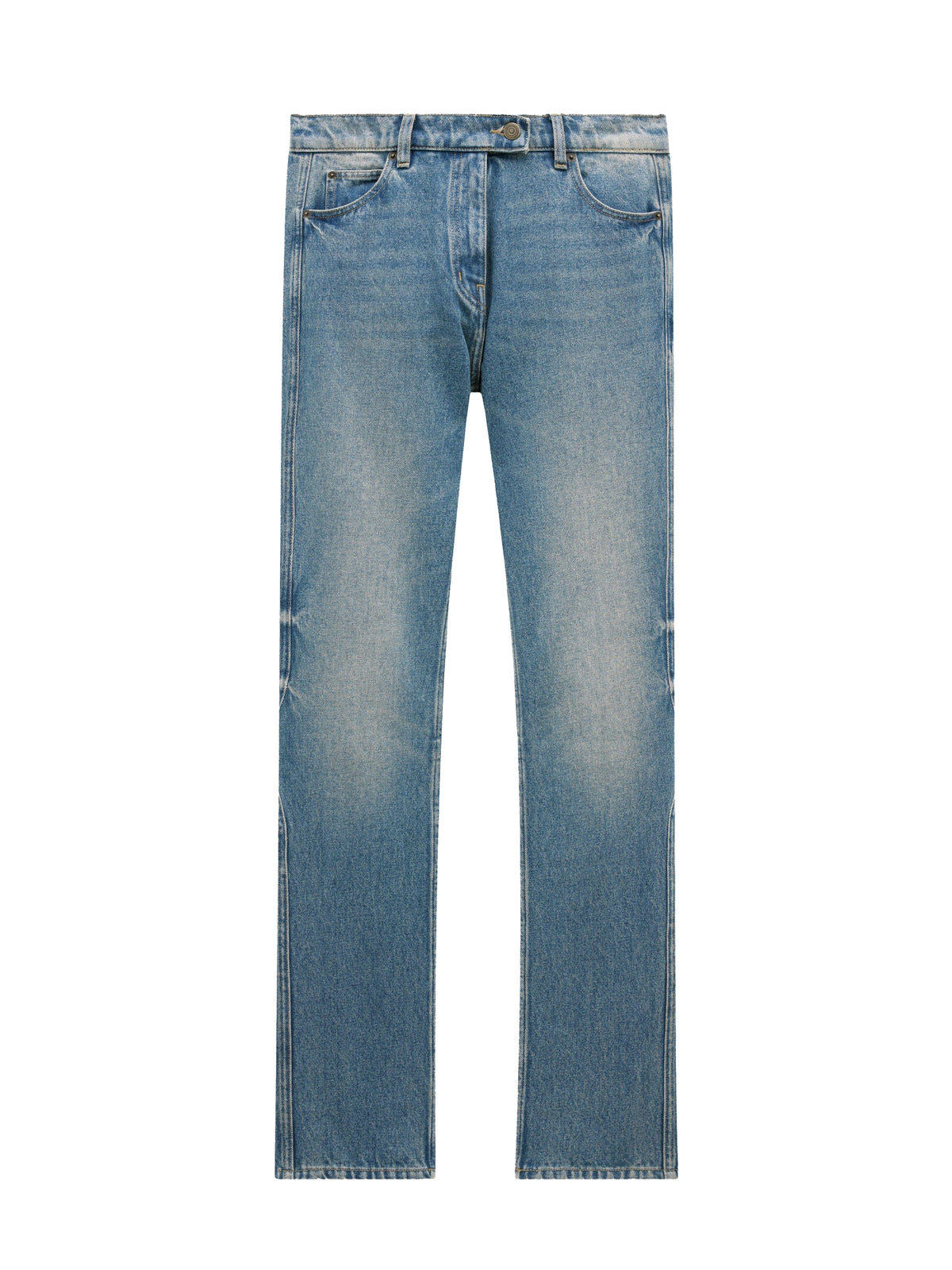 Trousers with engraved geometric pattern - Dirty Medium Blue