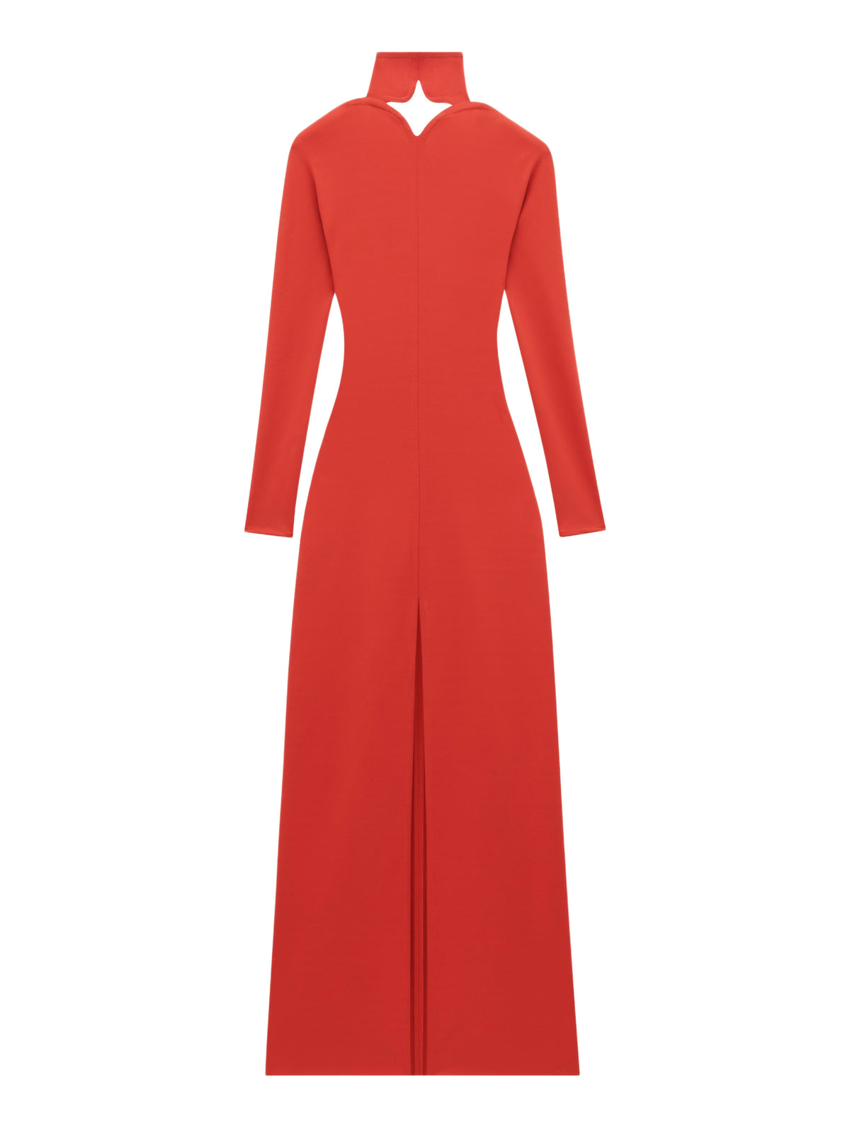 Robe longue dos nu col diamant - Heritage Red