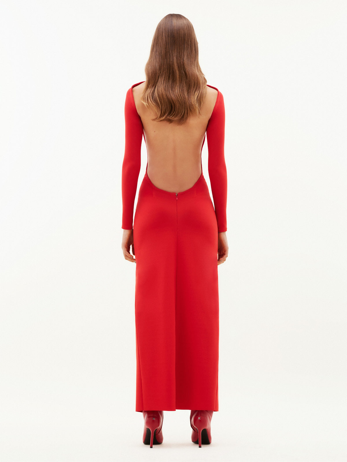 PRIX MARQUE : 110 / ROBE LONGUE ROBE LONGUE DOS NU COL DIAMANT JERSEY