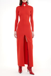 PRIX MARQUE : 110 / ROBE LONGUE ROBE LONGUE DOS NU COL DIAMANT JERSEY
