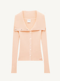 GILET GILET FOLDED RIB KNIT CARDIGAN