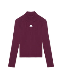 Pull col montant Réédition - Groseille Fonce