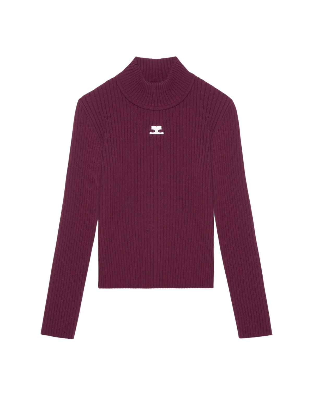 Pull col montant Réédition - Groseille Fonce