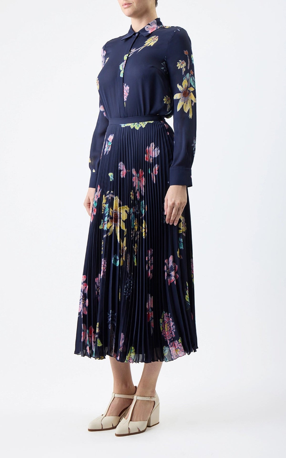 Dark Navy Multi / Jupe Eames en soie - Dark Navy Multi