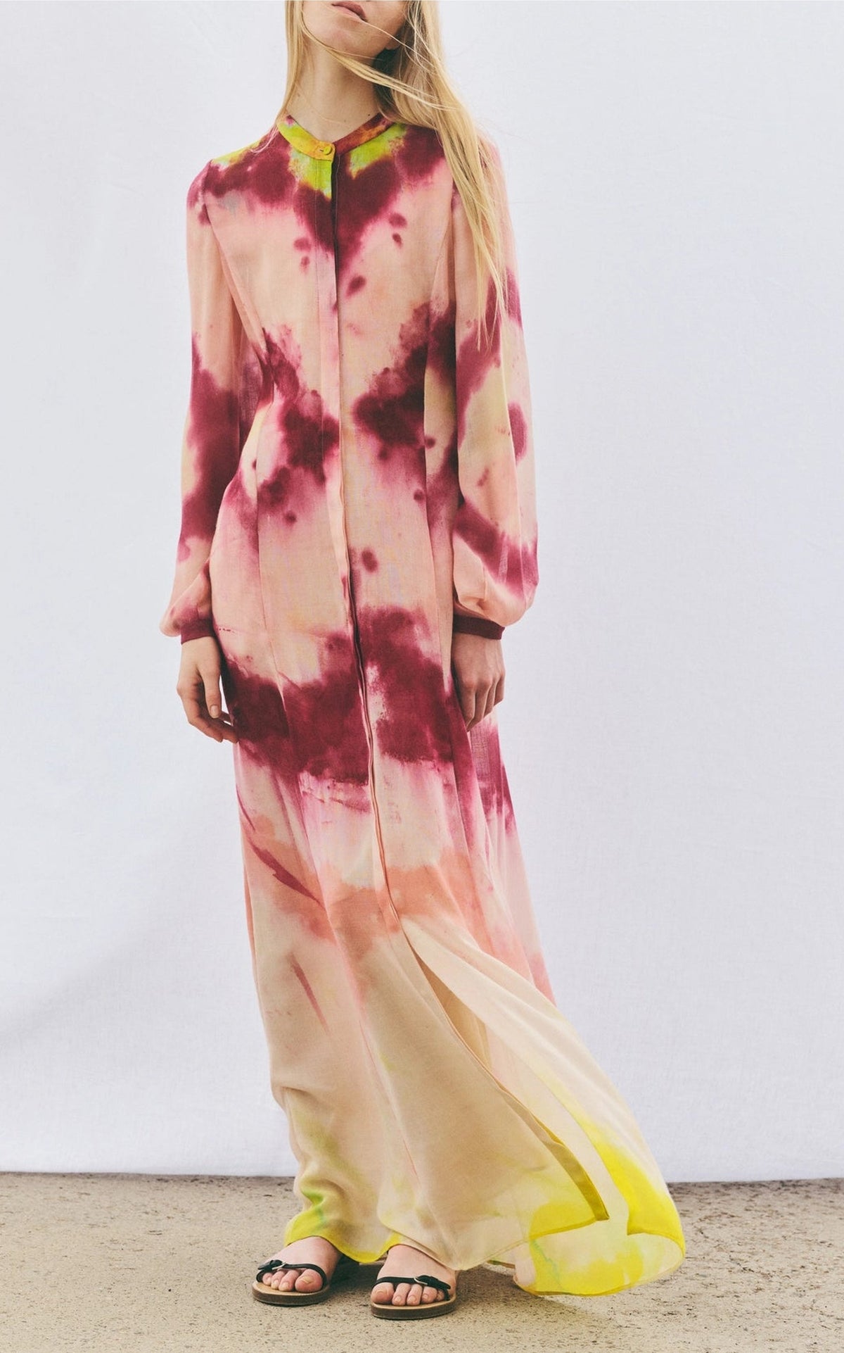 Massey Dress en multicolore tie and dye cachemire