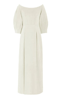 Majano Dress en ivoire chanvre coton toile
