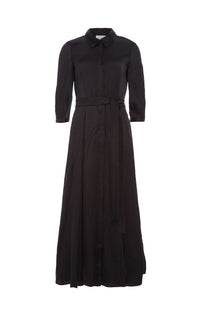 Andy Dress en noir crinkled hammered soie