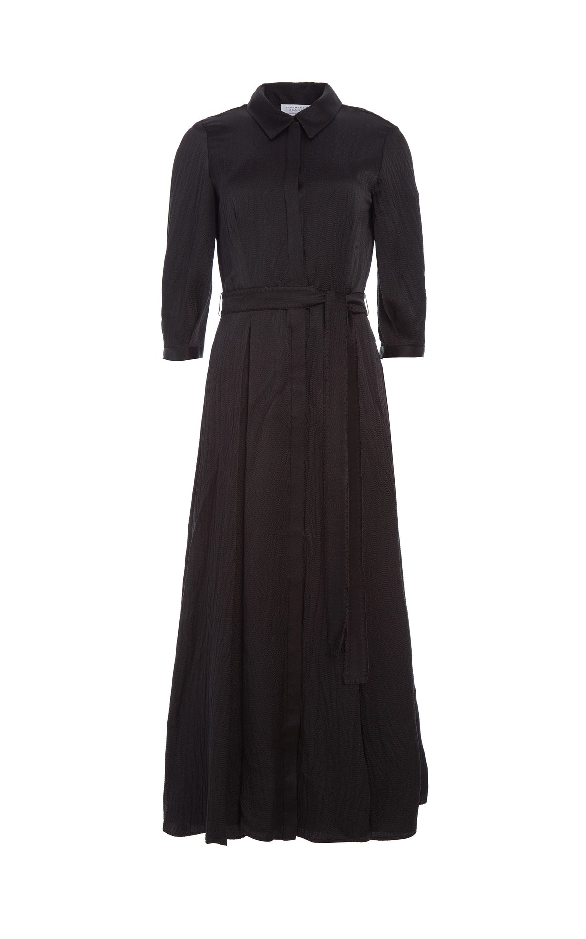Andy Dress en noir crinkled hammered soie