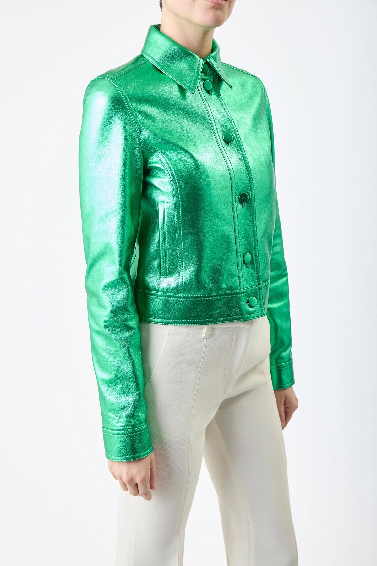 Variseite Green / Veste Thereza en cuir - Variseite Green
