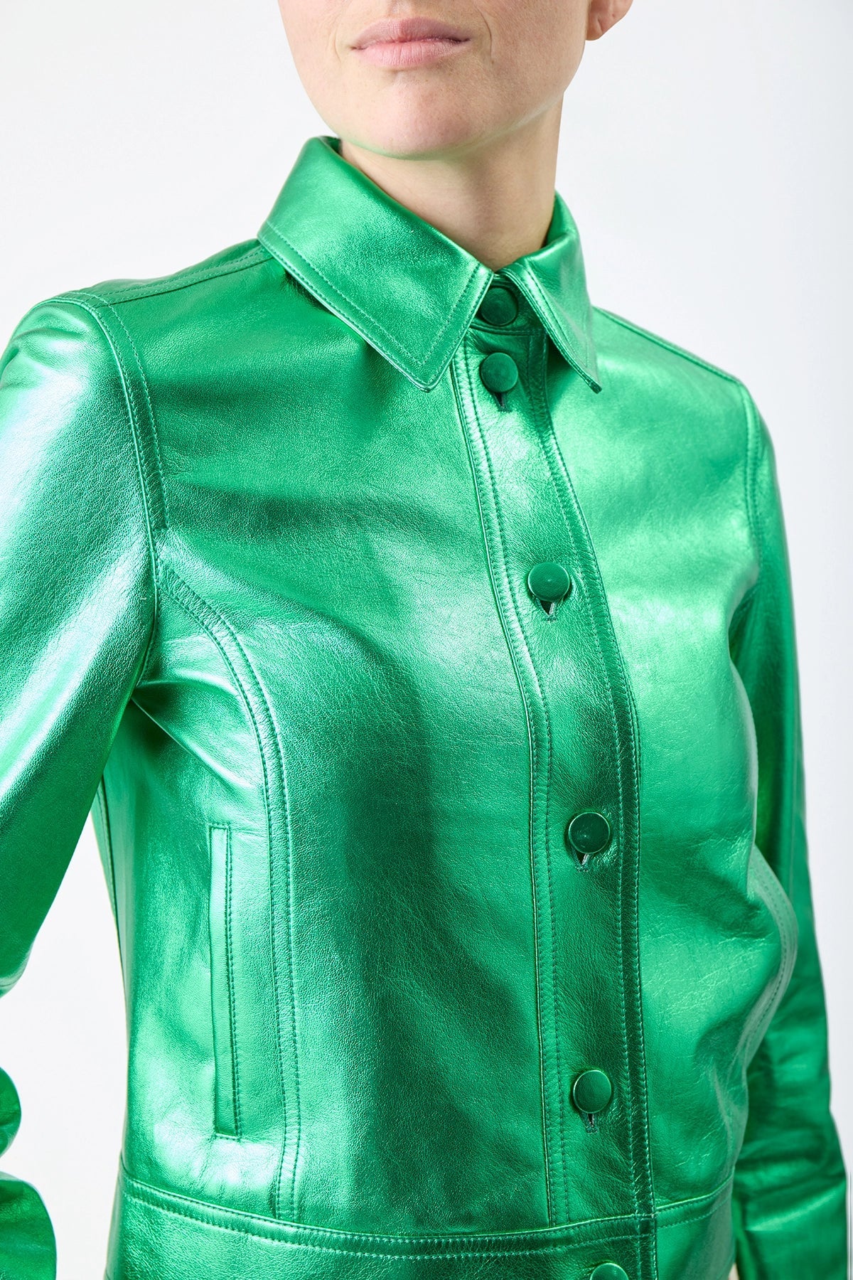 Variseite Green / Veste Thereza en cuir - Variseite Green