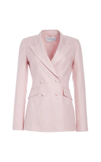 Stephanie Blazer en rose poudré sergé flammé drap de costume