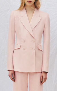 Stephanie Blazer en rose poudré sergé flammé drap de costume