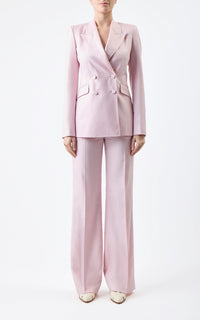 Stephanie Blazer en rose poudré sergé flammé drap de costume