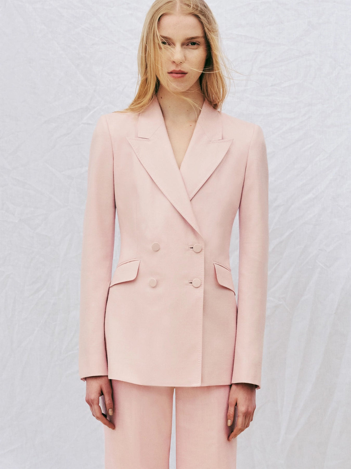 Blush / Veste blazer Stephanie en laine - Blush