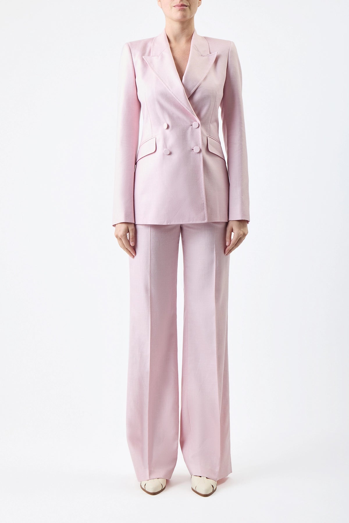 Blush / Veste blazer Stephanie en laine - Blush