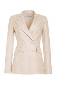 Oatmeal / Veste blazer Stephanie en laine - Oatmeal