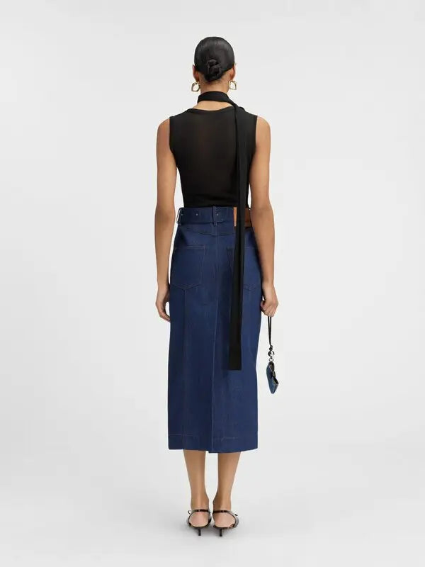 Jupe De-Nîmes Obra en denim - Navy Brown