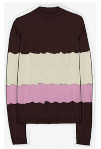 Ivory & Blush & Bordeaux / Sweat Lawrence en cachemire - Ivory & Blush & Bordeaux