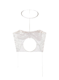 New Age sequinned silk bralette - Light Grey
