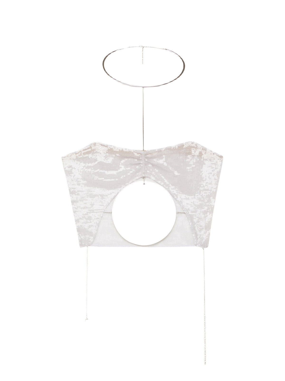 New Age sequinned silk bralette - Light Grey