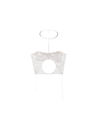 Brassière New Age pailletée en soie - Gris Clair