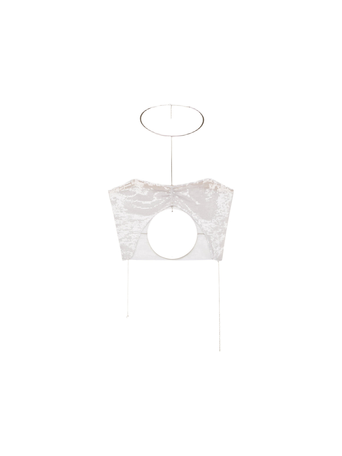 Brassière New Age pailletée en soie - Gris Clair