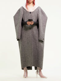 8pcs RELIQUAT 790€ / Manteau space en laine - Black