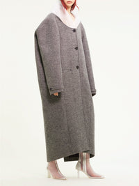 25pcs RELIQUAT 790€ / Manteau cocoon en laine caviar - Black & White