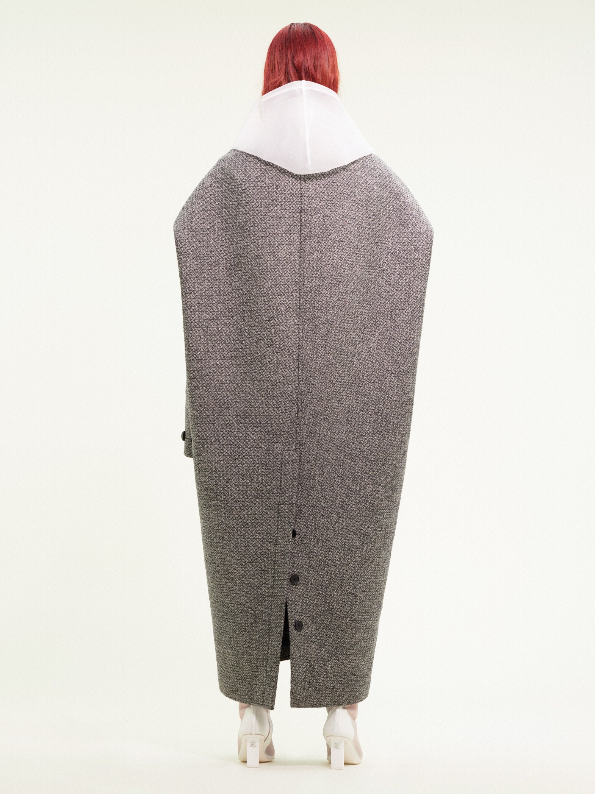 25pcs RELIQUAT 790€ / Manteau cocoon en laine caviar - Black & White