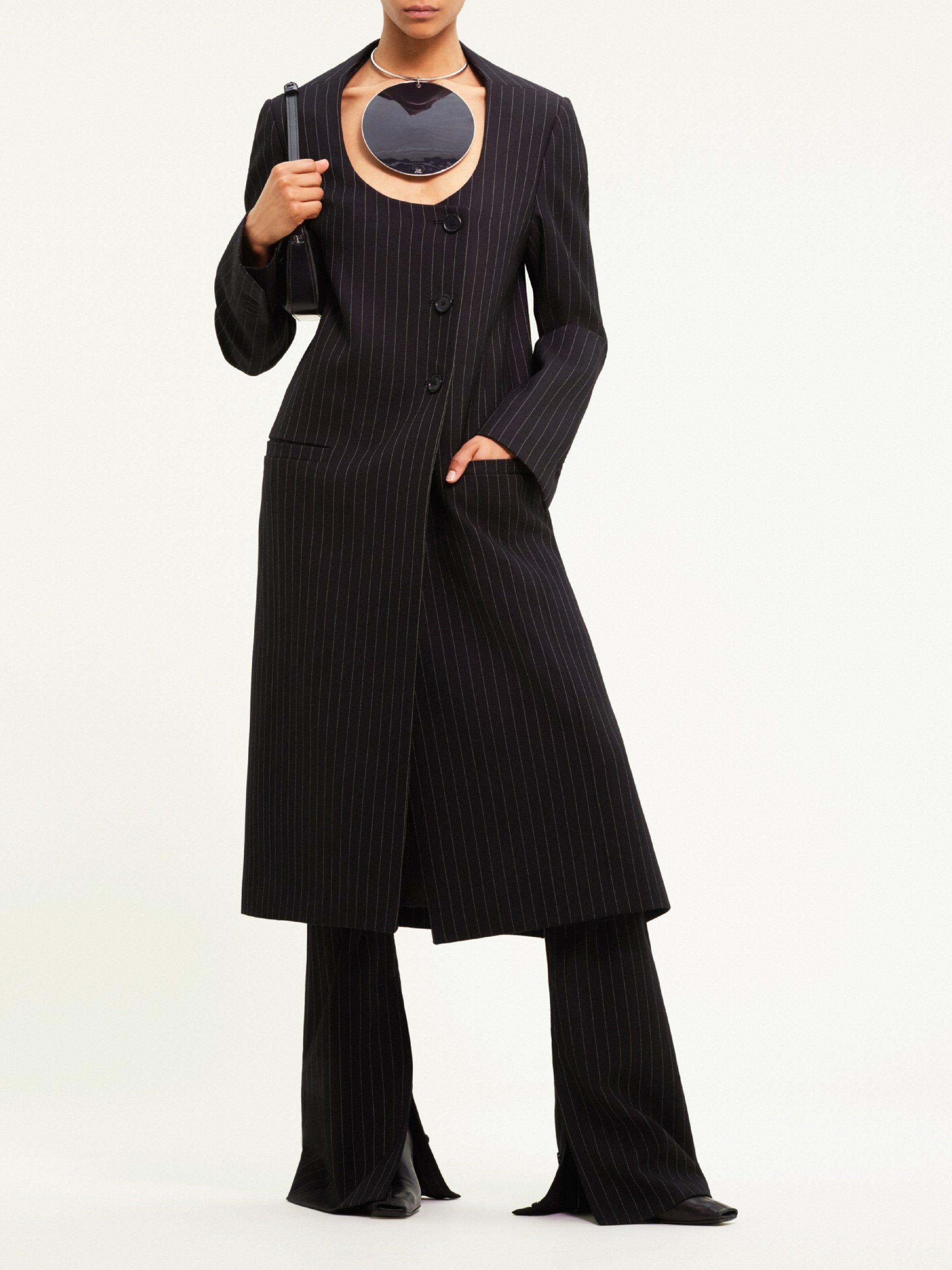 23pcs NEW / MANTEAU TAILLEUR PINSTRIPES  - Black & White