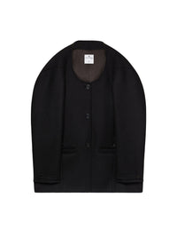 Manteau oversize Cocoon en laine - Black