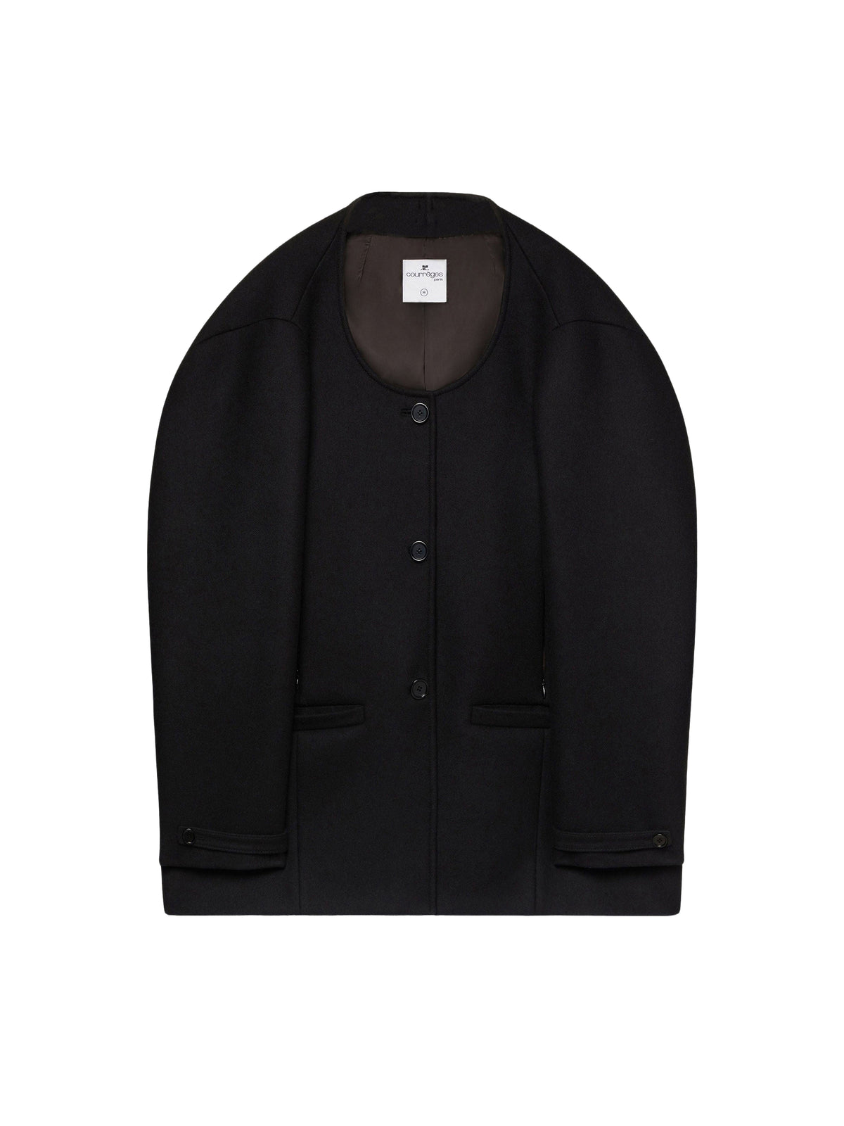 Manteau oversize Cocoon en laine - Black