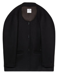 Manteau oversize Cocoon en laine - Black
