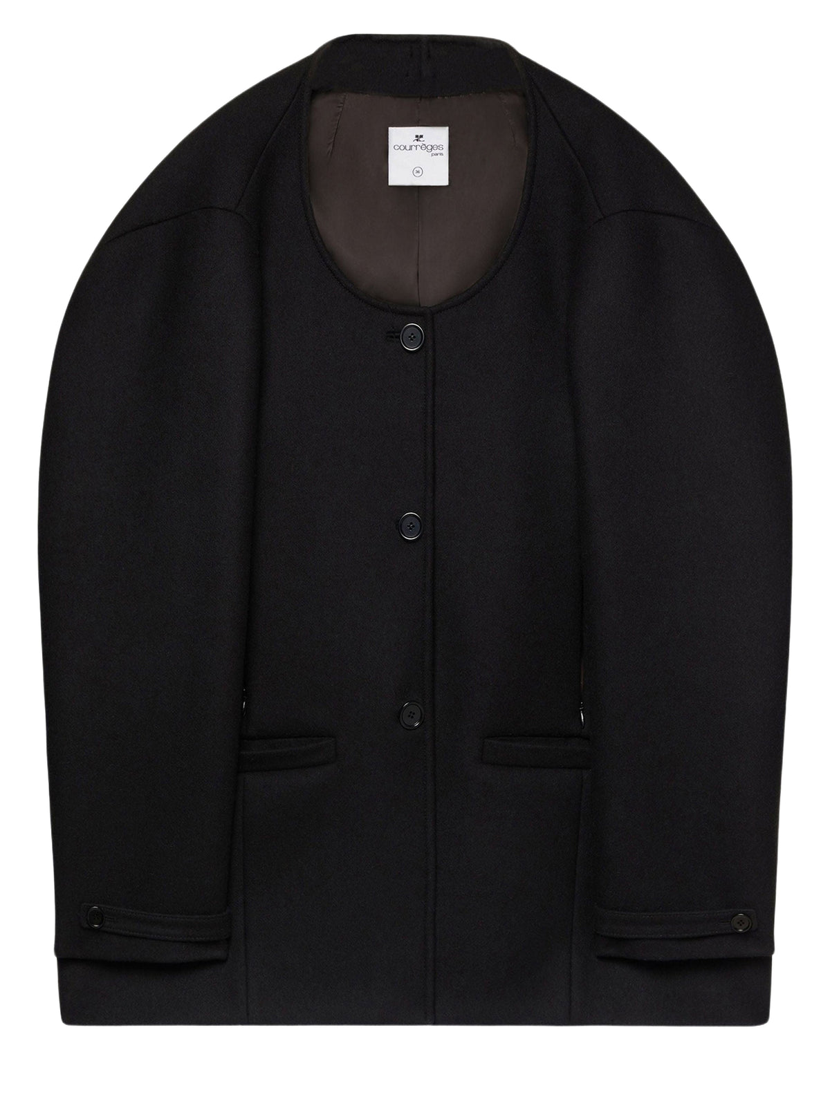 Manteau oversize Cocoon en laine - Black