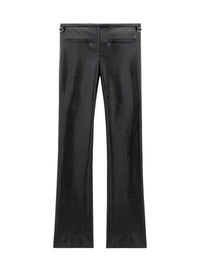 Pantalon bootcut à suspensions en vinyle - Black