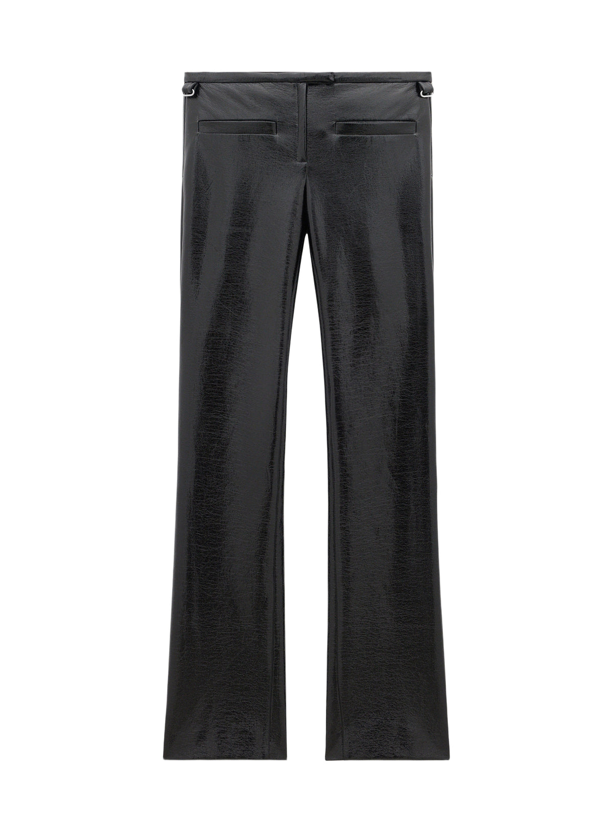 Pantalon bootcut à suspensions en vinyle - Black