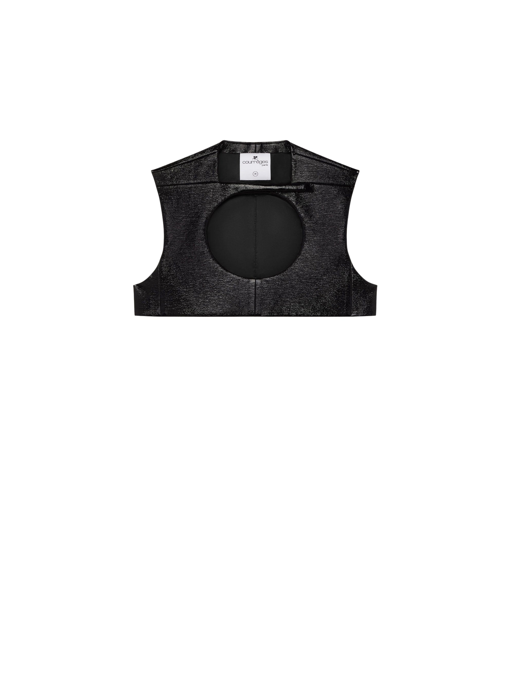 11pcs NEW / CROP TOP HOLISTIQUE SANS MANCHES VINYLE - Black