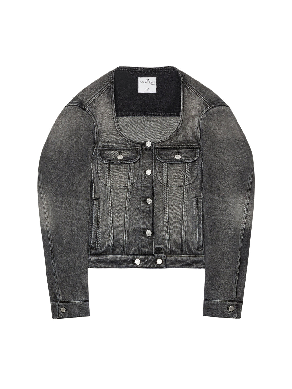 Veste Cocoon en denim - Stonewashed Grey