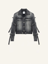 MULTI-STRAPS STONE DENIM